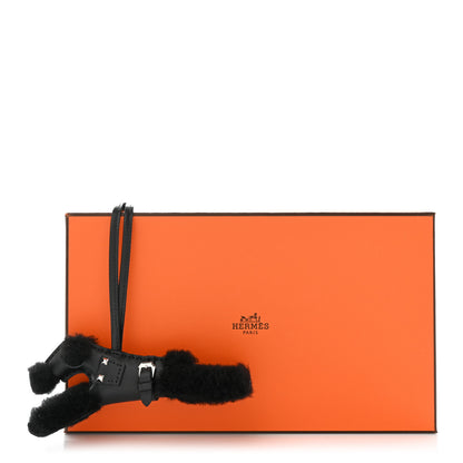 Hermes Milo Lambskin Shearling Budy Punk Charm Black 4 of 4