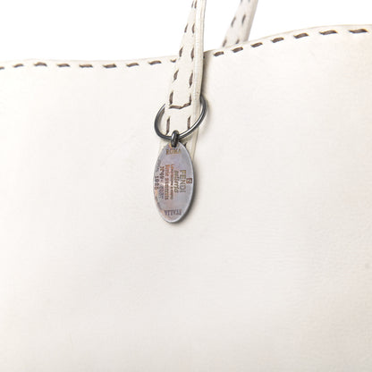 Fendi Calfskin Romano Selleria Tote White 11 of 14