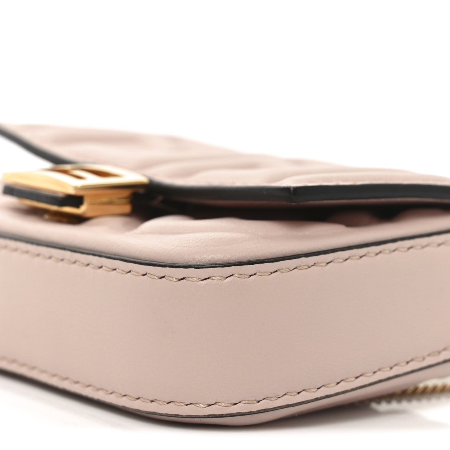 Nappa Matisse FF Embossed Nano Baguette Charm Rosa Quarzo