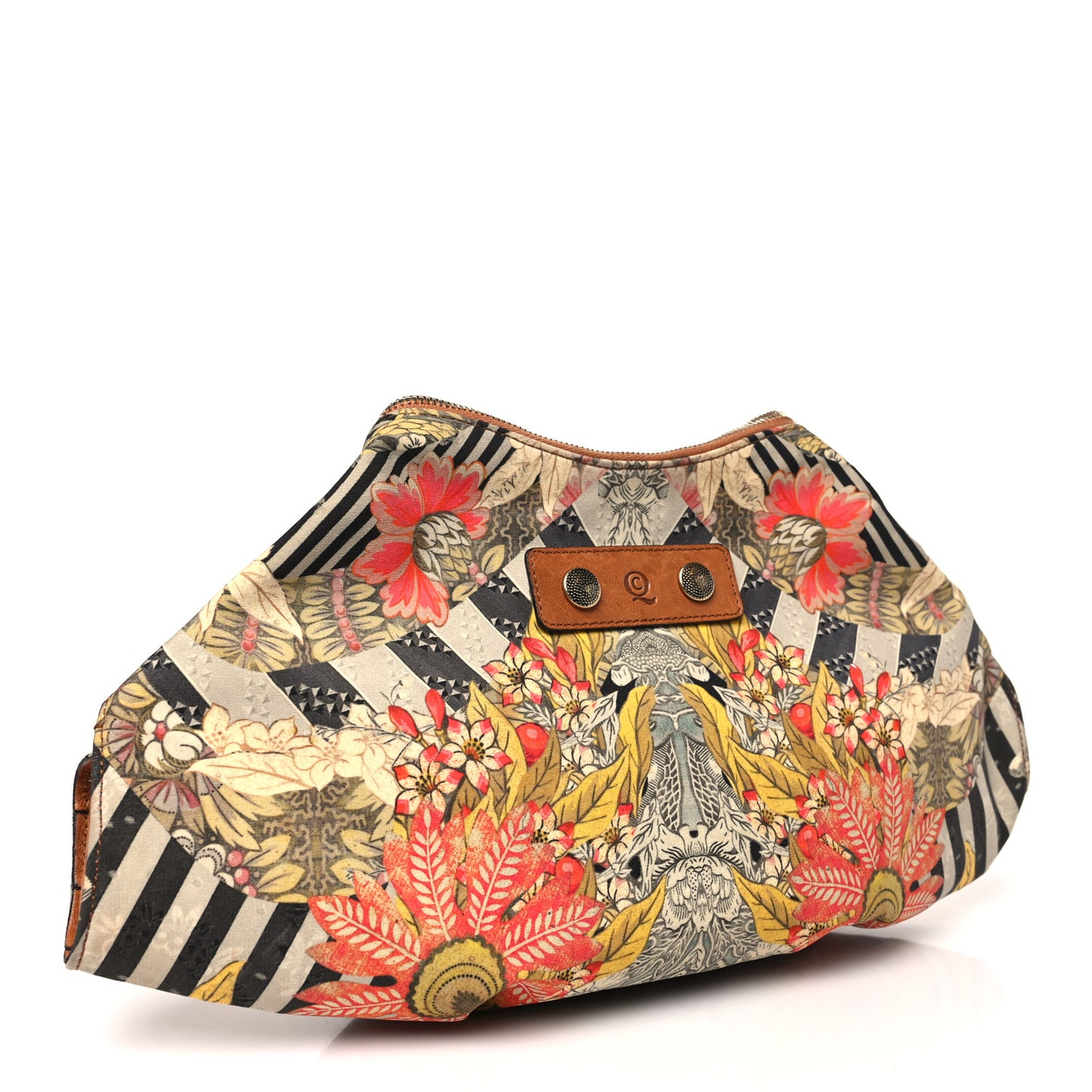 Silk Floral Print De Manta Clutch Multicolor