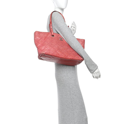 Chanel Glazed Calfskin Large On The Road Tote Pink 2 of 11