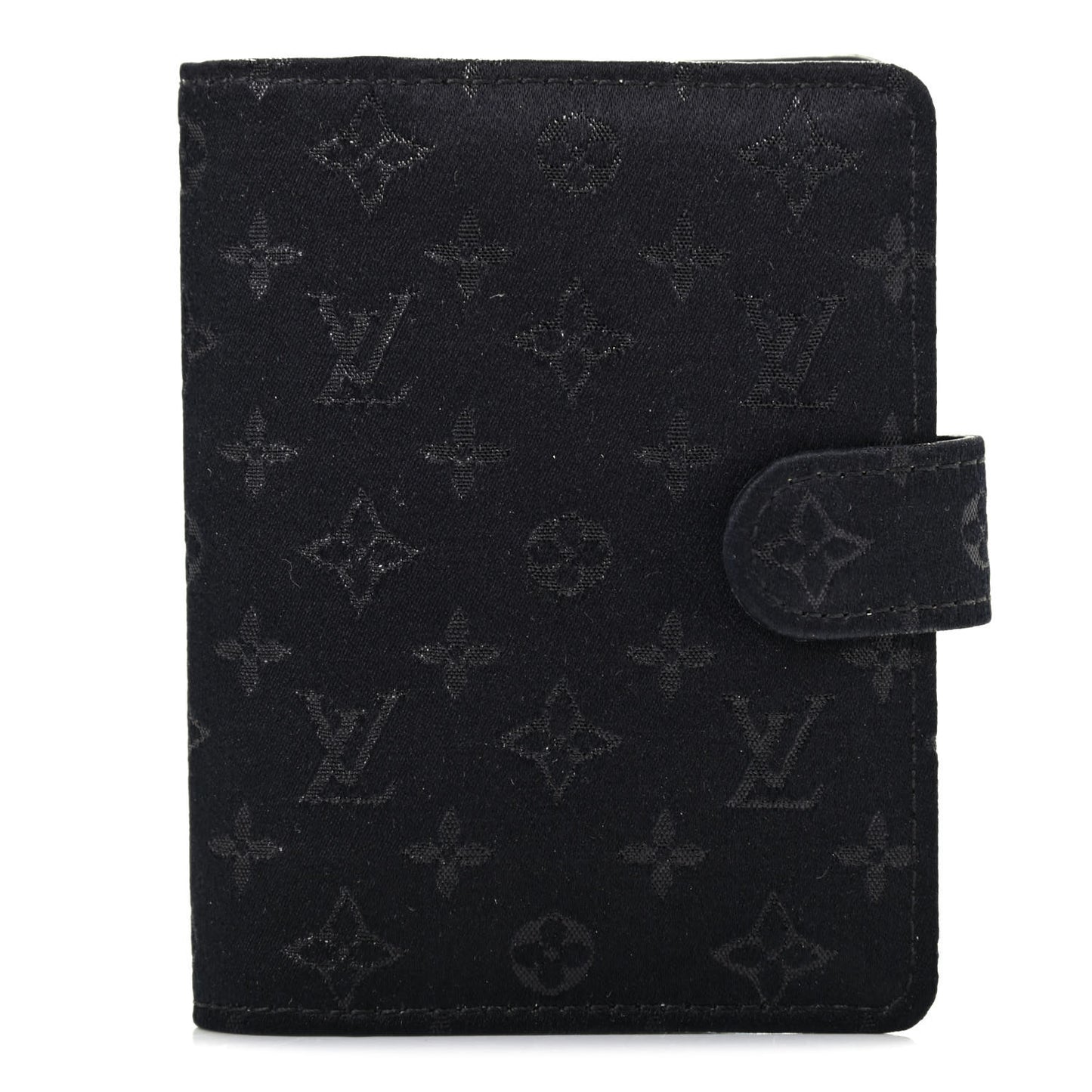 Satin Monogram Mini Agenda Cover Black