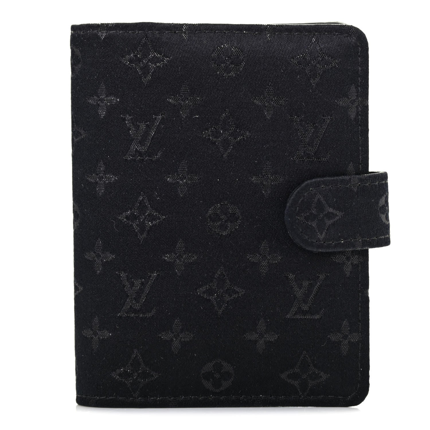 Louis Vuitton Satin Monogram Mini Agenda Cover Black 1 of 7