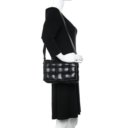 Bottega Veneta Paper Calfskin Maxi Intreccio Padded Cassette Crossbody Bag Black 2 of 9