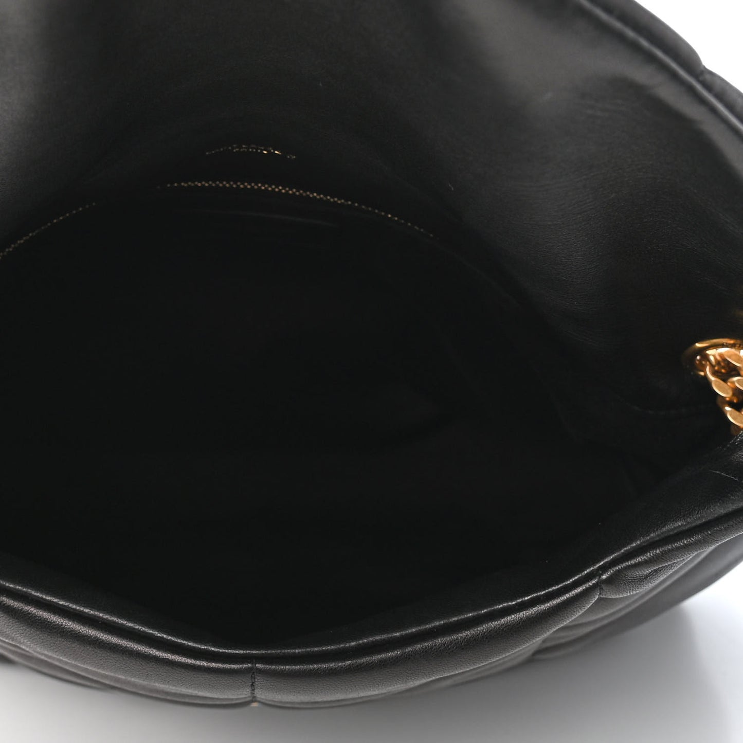 Lambskin Quilted Medium Loulou Puffer Monogram Chain Satchel Black