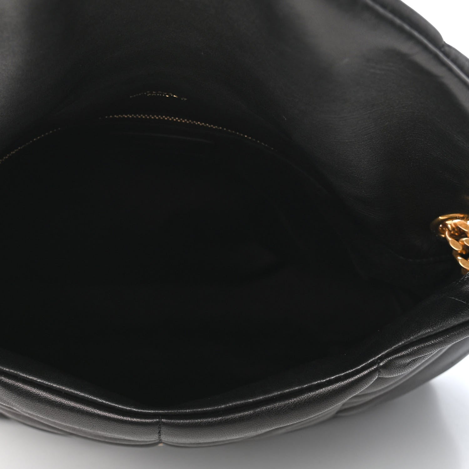 Saint Laurent Lambskin Quilted Medium Loulou Puffer Monogram Chain Satchel Black 4 of 4