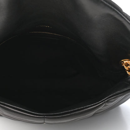 Saint Laurent Lambskin Quilted Medium Loulou Puffer Monogram Chain Satchel Black 4 of 4