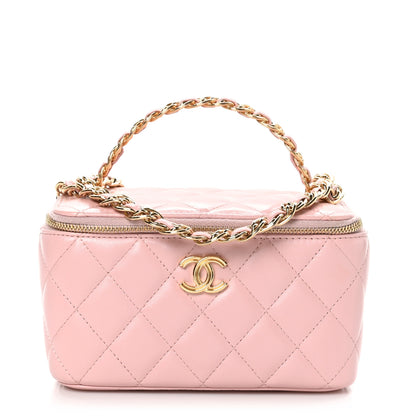 Chanel Lambskin Quilted Small Top Handle Vanity Case With Chain Light Pink 1 of 12