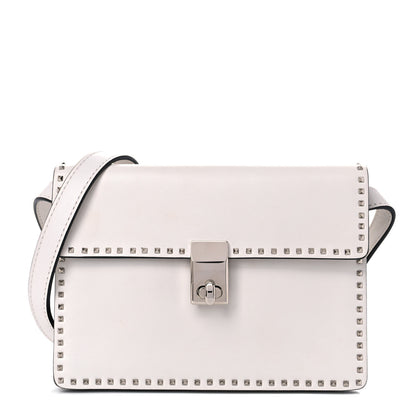 Valentino Garavani Calfskin Small Rockstud Cabana Crossbody Bag White 1 of 10