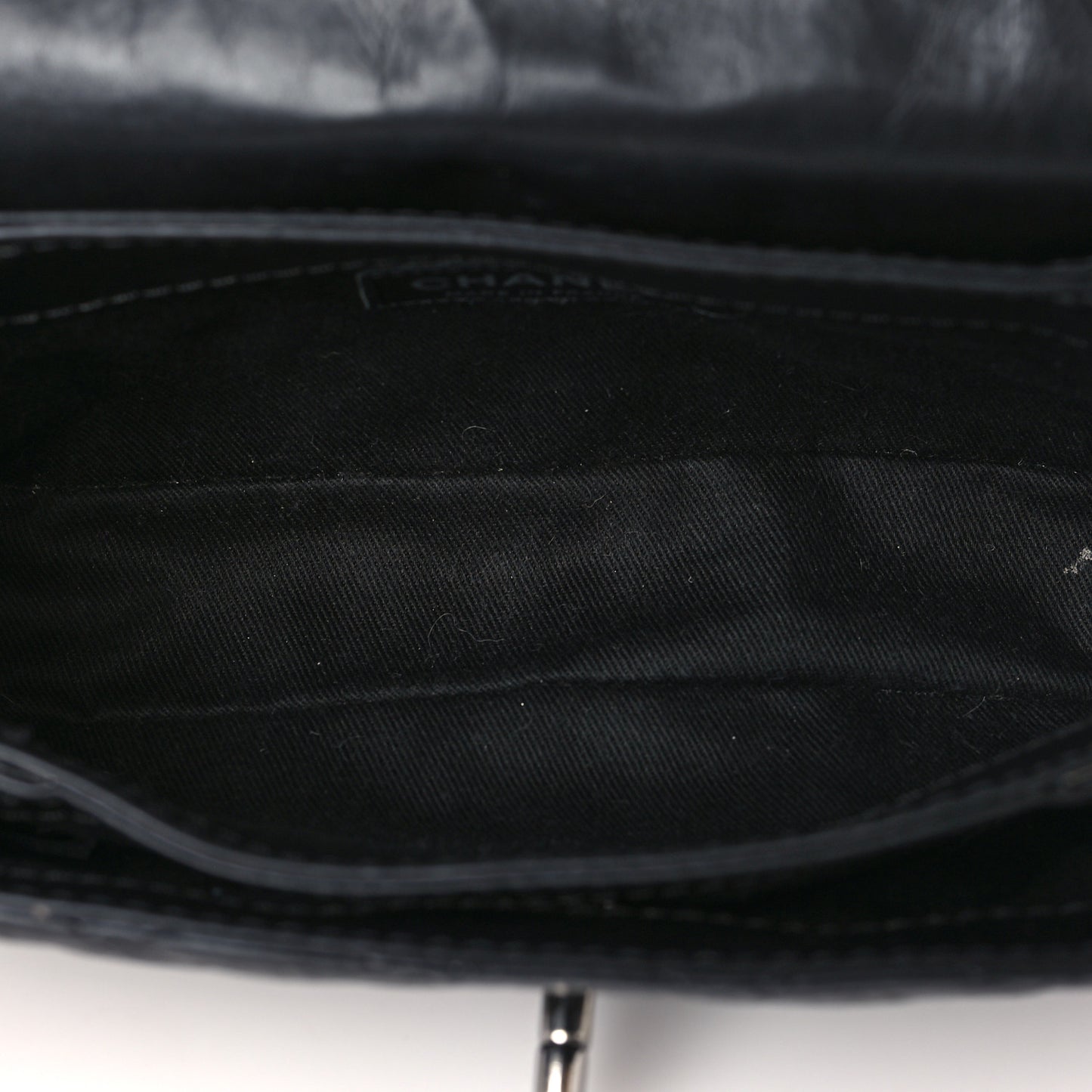 Aged Calfskin Quilted Mini Lady Pearly Flap Black