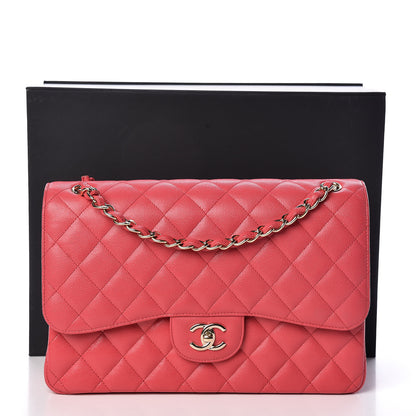 Chanel Caviar Quilted Jumbo Double Flap Dark Pink 11 of 11