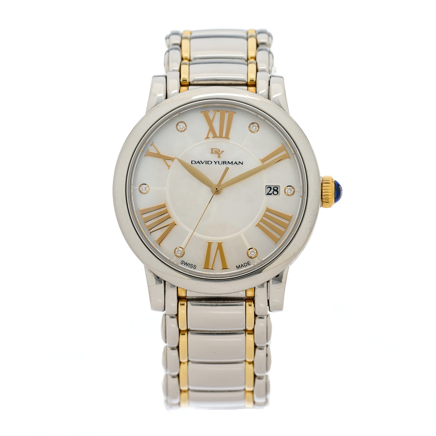 Stainless Steel 18K Rose Gold Diamond Mother of Pearl 38mm Classic Quartz Watch