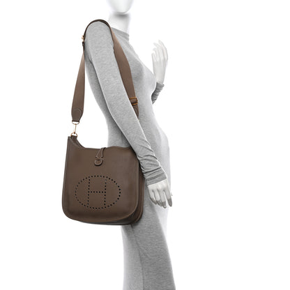 Hermes Taurillon Clemence Evelyne III PM Etoupe 2 of 12