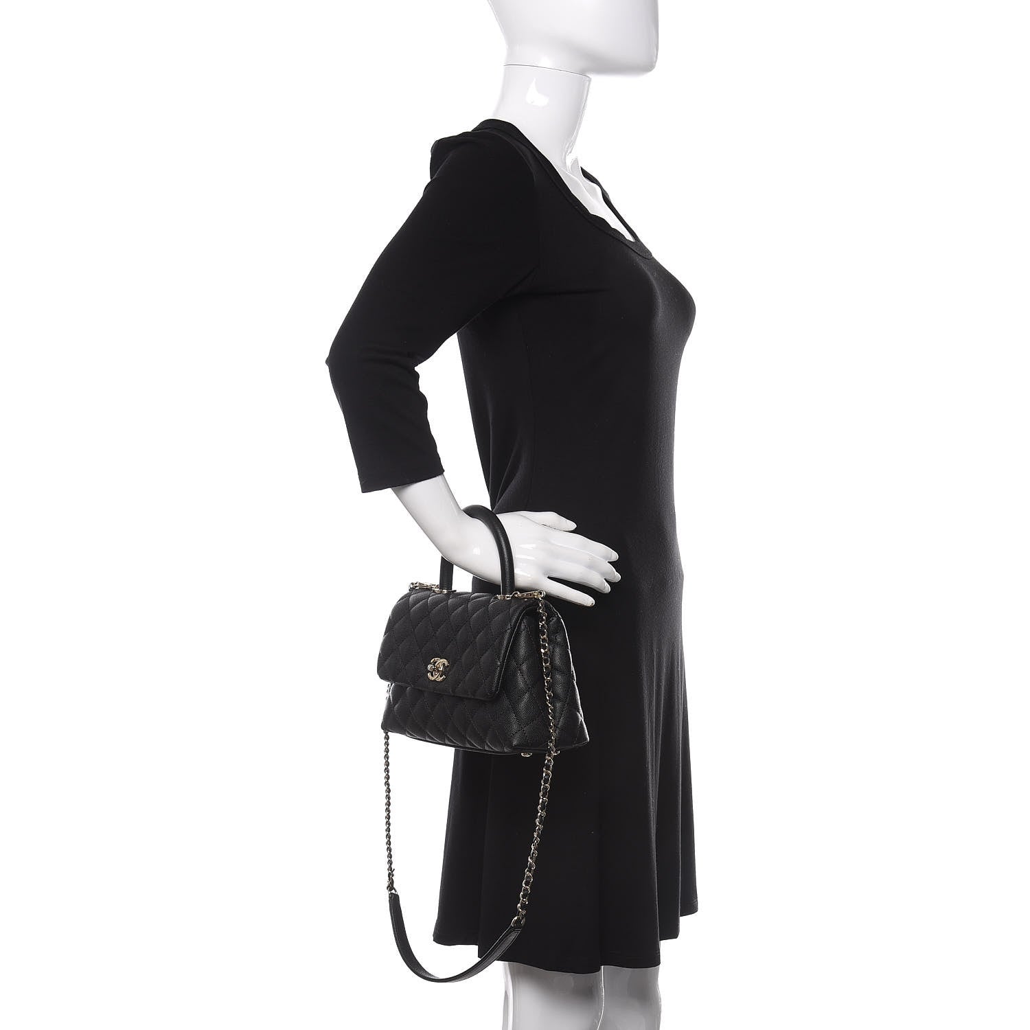 Chanel Caviar Quilted Mini Coco Handle Flap Black 2 of 12