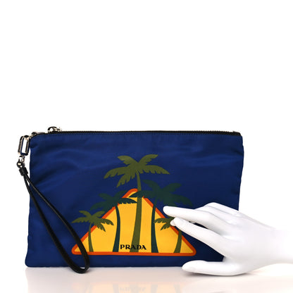 Prada Tessuto Nylon Saffiano Wristlet Bluette 2 of 7