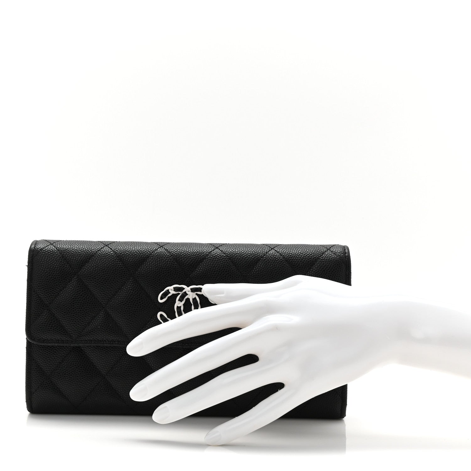 Chanel Caviar Quilted Chanel 19 Flap Wallet Black White 2 of 11