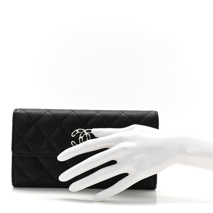 Chanel Caviar Quilted Chanel 19 Flap Wallet Black White 2 of 11