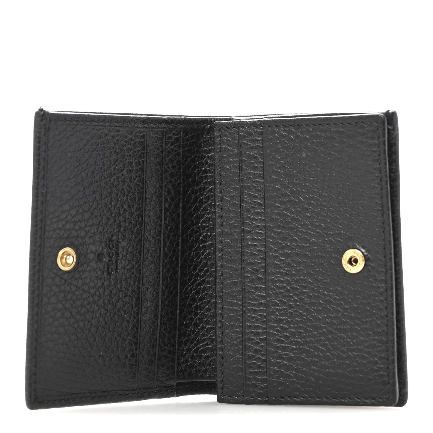 Pebbled Calfskin Butterfly Card Case Black