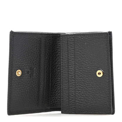 Gucci Pebbled Calfskin Butterfly Card Case Black 5 of 10