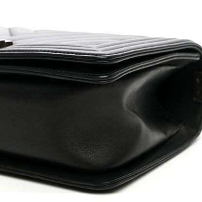 Chanel Calfskin Chevron Quilted Medium Boy Flap Black 10 of 10