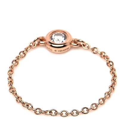 Tiffany 18K Rose Gold Diamond .07ct Elsa Peretti Diamonds By The Yard Ring 51 5.75 3 of 4