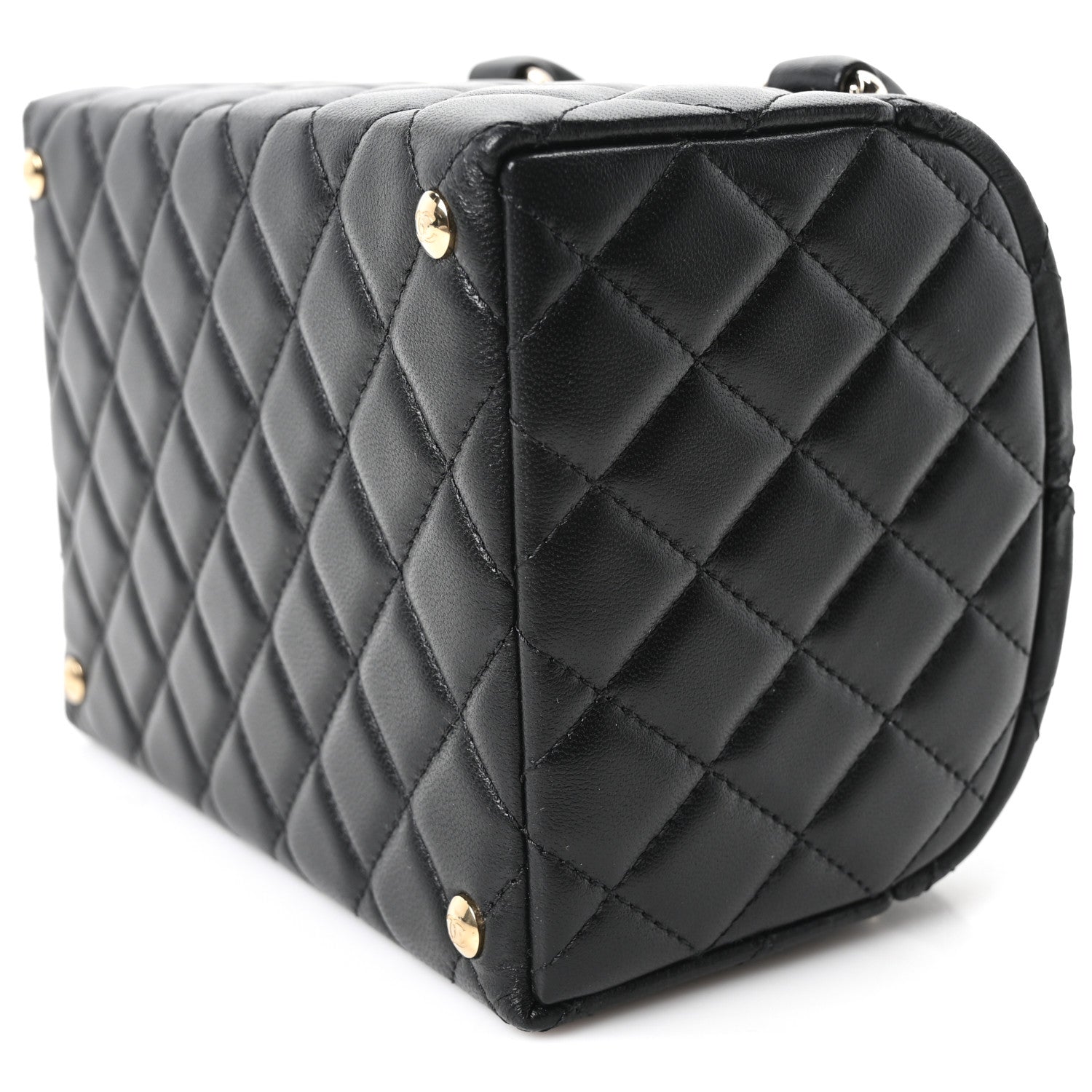 Chanel Shiny Lambskin Quilted Top Handle Jewelry Box Bag Black 11 of 11