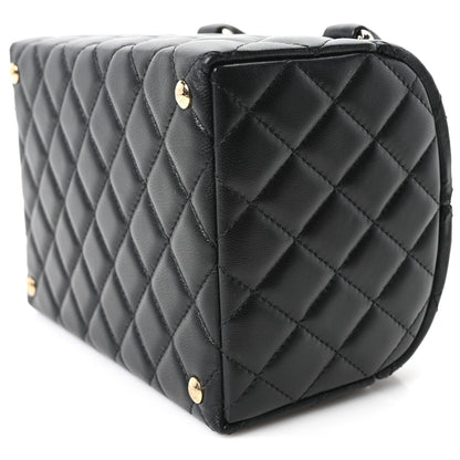 Chanel Shiny Lambskin Quilted Top Handle Jewelry Box Bag Black 11 of 11