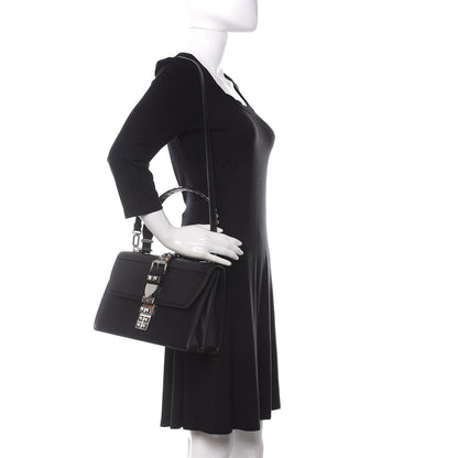 Prada Saffiano City Calfskin Studded Elektra Shoulder Bag Black Fuoco 2 of 9