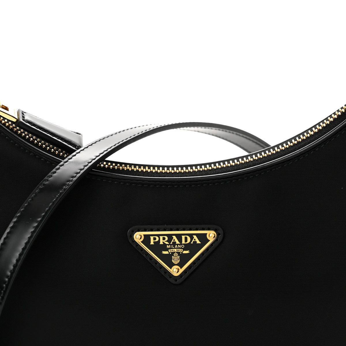 Re-Nylon Spazzolato Arque Shoulder Bag Black