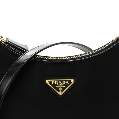 Prada Re-Nylon Spazzolato Arque Shoulder Bag Black 8 of 13