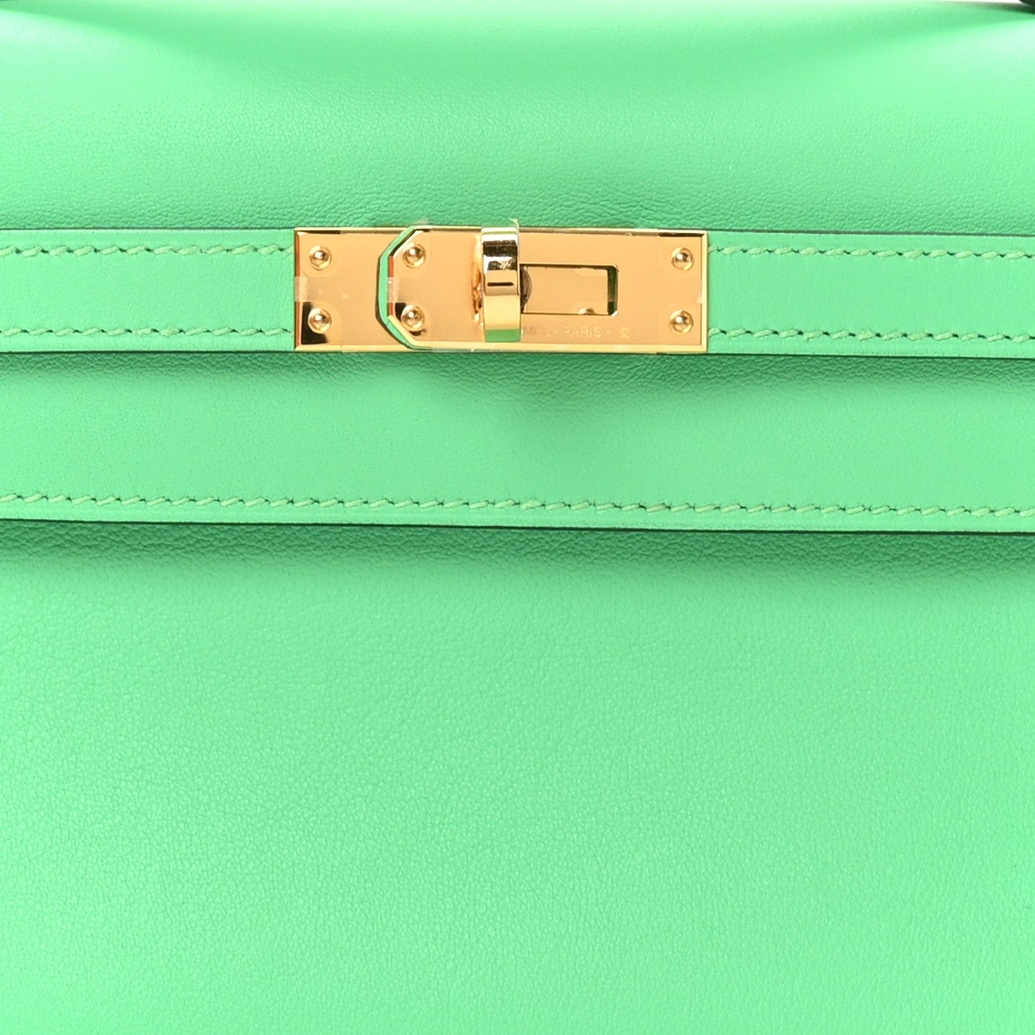 Hermes Swift Kelly Pochette Clutch Vert Comics 9 of 12