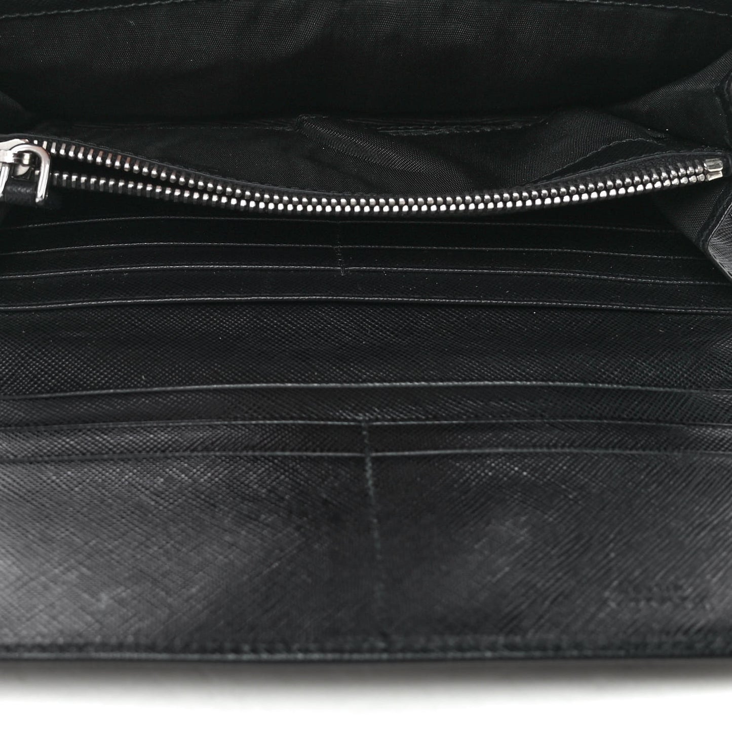 Saffiano Triangle Continental Flap Wallet Black