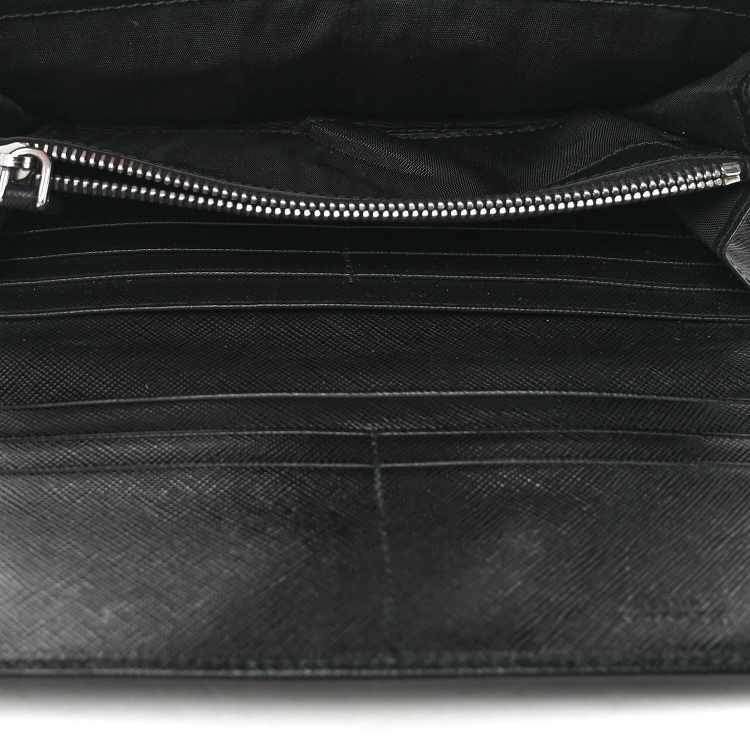 Prada Saffiano Triangle Continental Flap Wallet Black 4 of 4