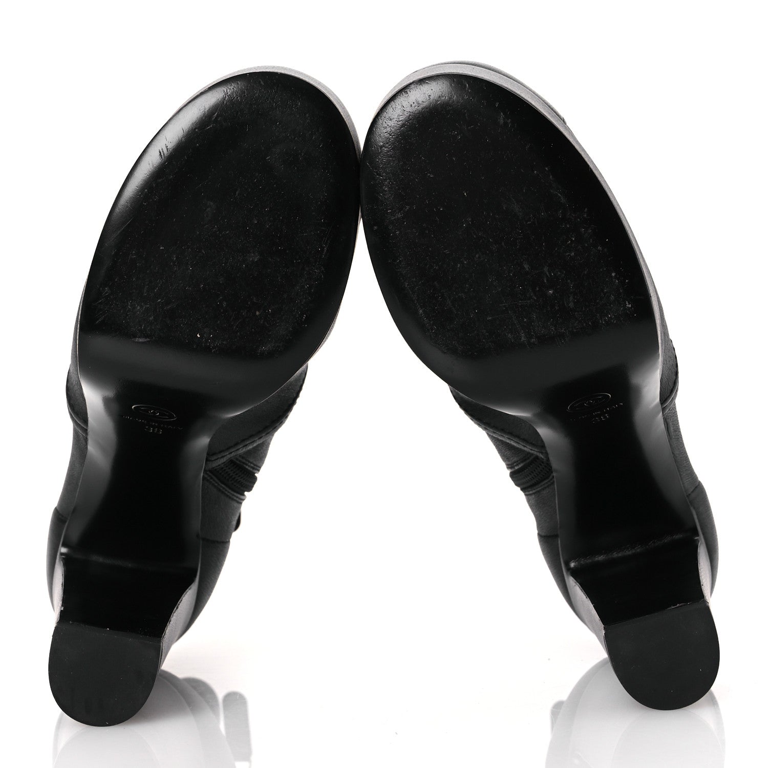 Chanel Lambskin Platform Short Boots 38 Black 7 of 14