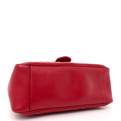 Gucci Calfskin Matelasse Small GG Marmont Top Handle Shoulder Bag Hibiscus Red 4 of 15