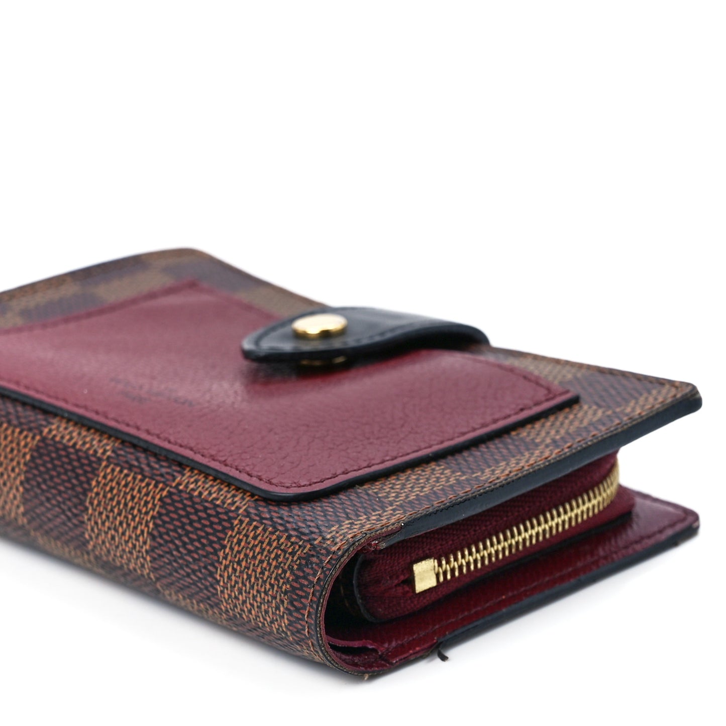 Damier Ebene Juliette Wallet Bordeaux Black