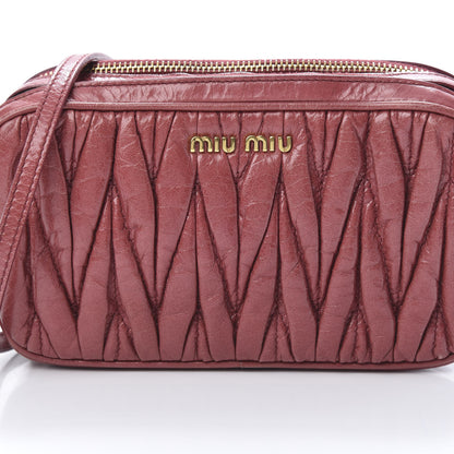 Miu Miu Nappa Matelasse Double Zip Pochette Clutch Loto 9 of 11