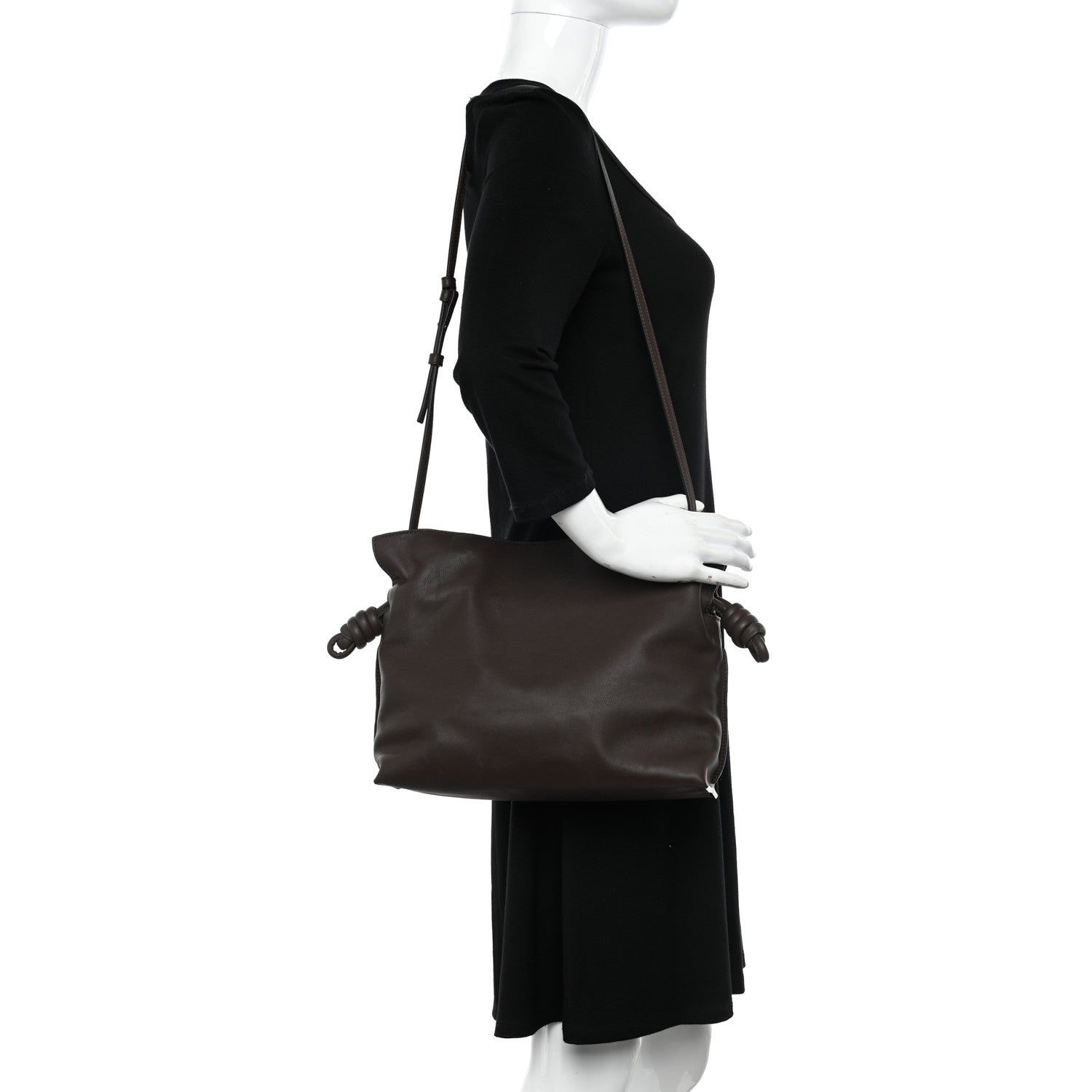 Loewe Nappa Medium Flamenco Knot Bag Chocolate 2 of 10