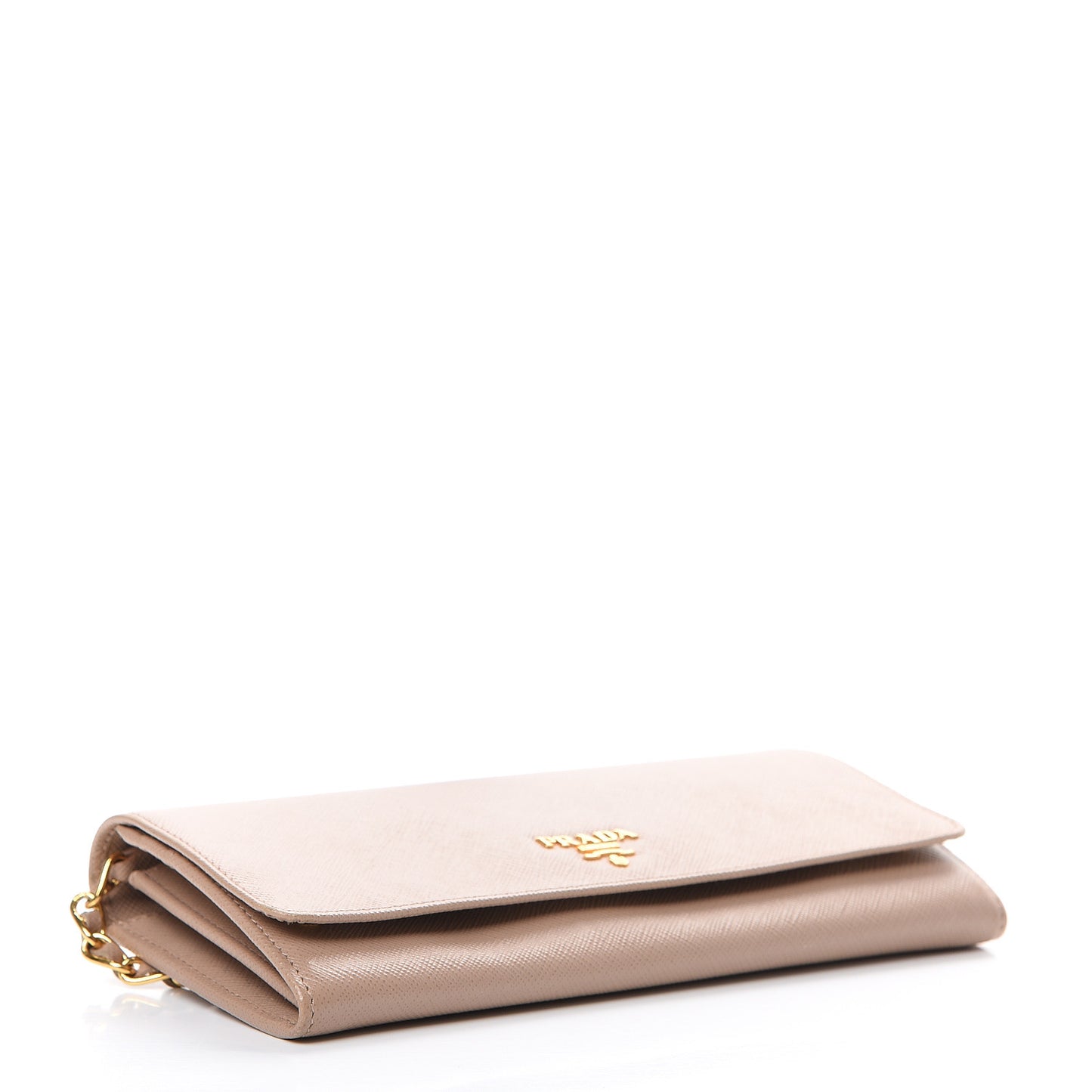 Saffiano Metal Oro Chain Wallet Cammeo