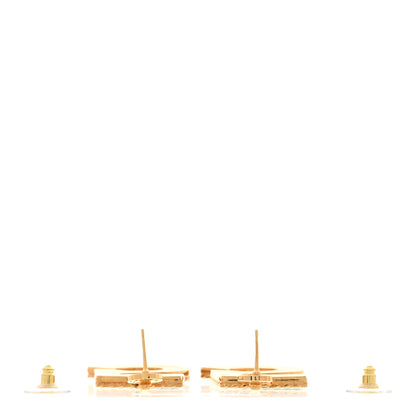 Chanel Metal Enamel CC No 5 Rope Drop Earrings Gold Denim Blue 3 of 5