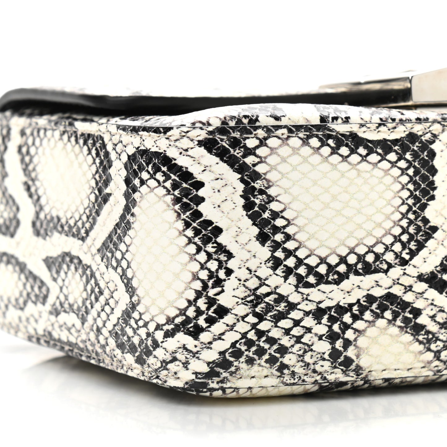 Calfskin Snake Embossed Small 4G Crossbody Black White