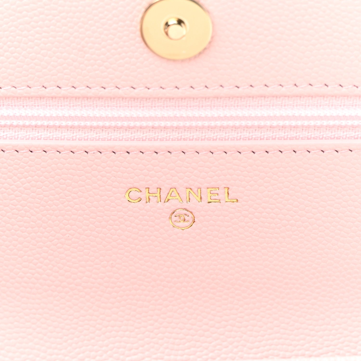 Chanel Caviar Quilted Crystal CC Wallet On Chain WOC Light Pink 6 of 11