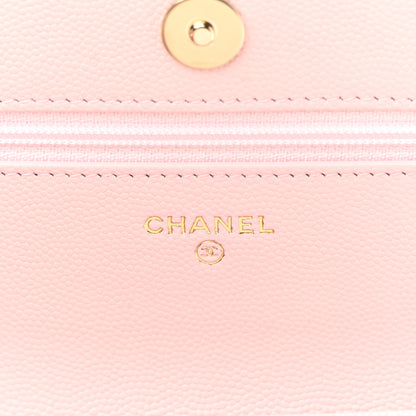 Chanel Caviar Quilted Crystal CC Wallet On Chain WOC Light Pink 6 of 11