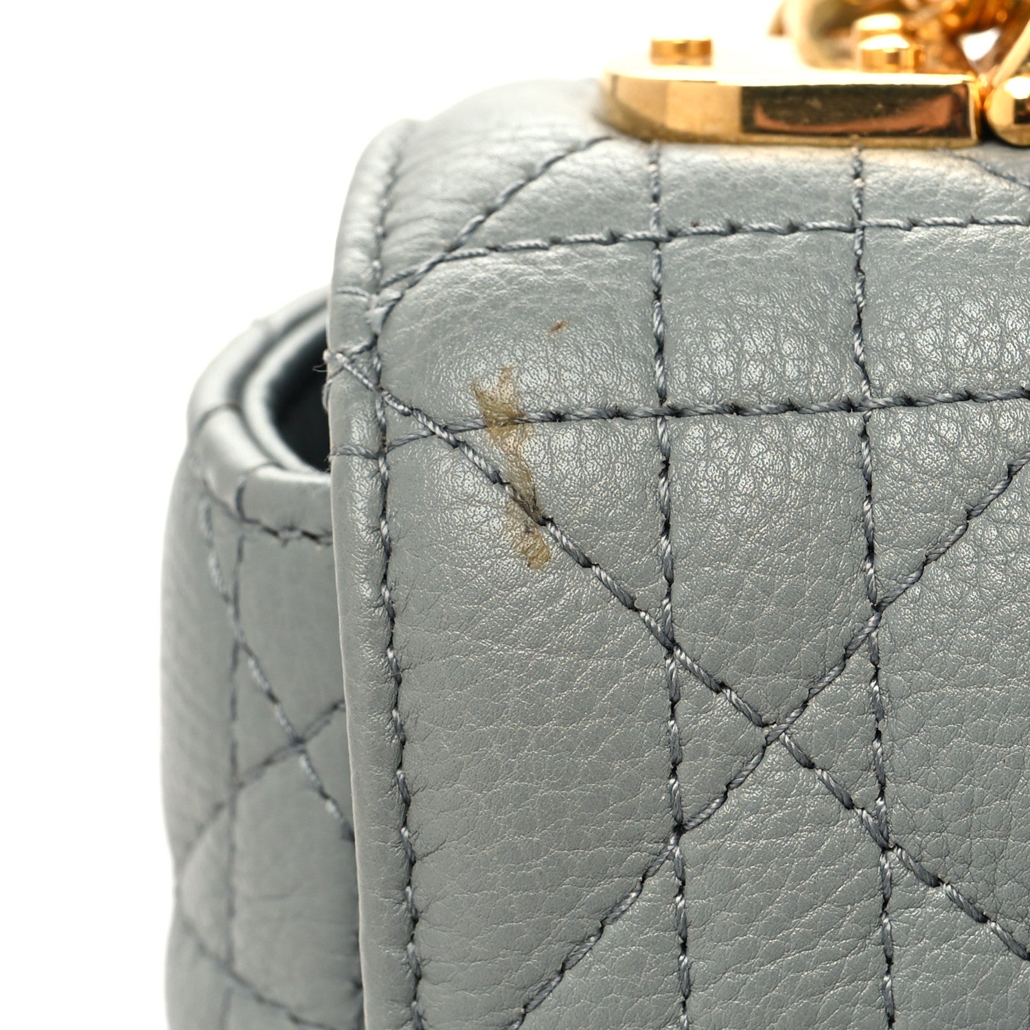 DIOR グレー カーゴ　 サイズ50 Christian Dior Calfskin Macrocannage Medium Caro Bag Iron Grey