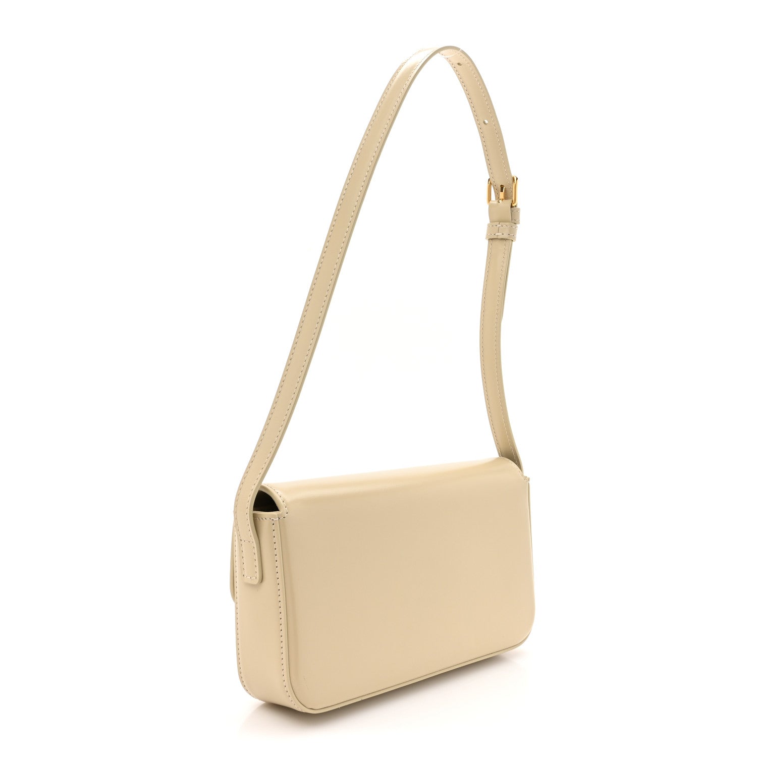 Celine Natural Calfskin Triomphe Shoulder Bag Ivory 3 of 14
