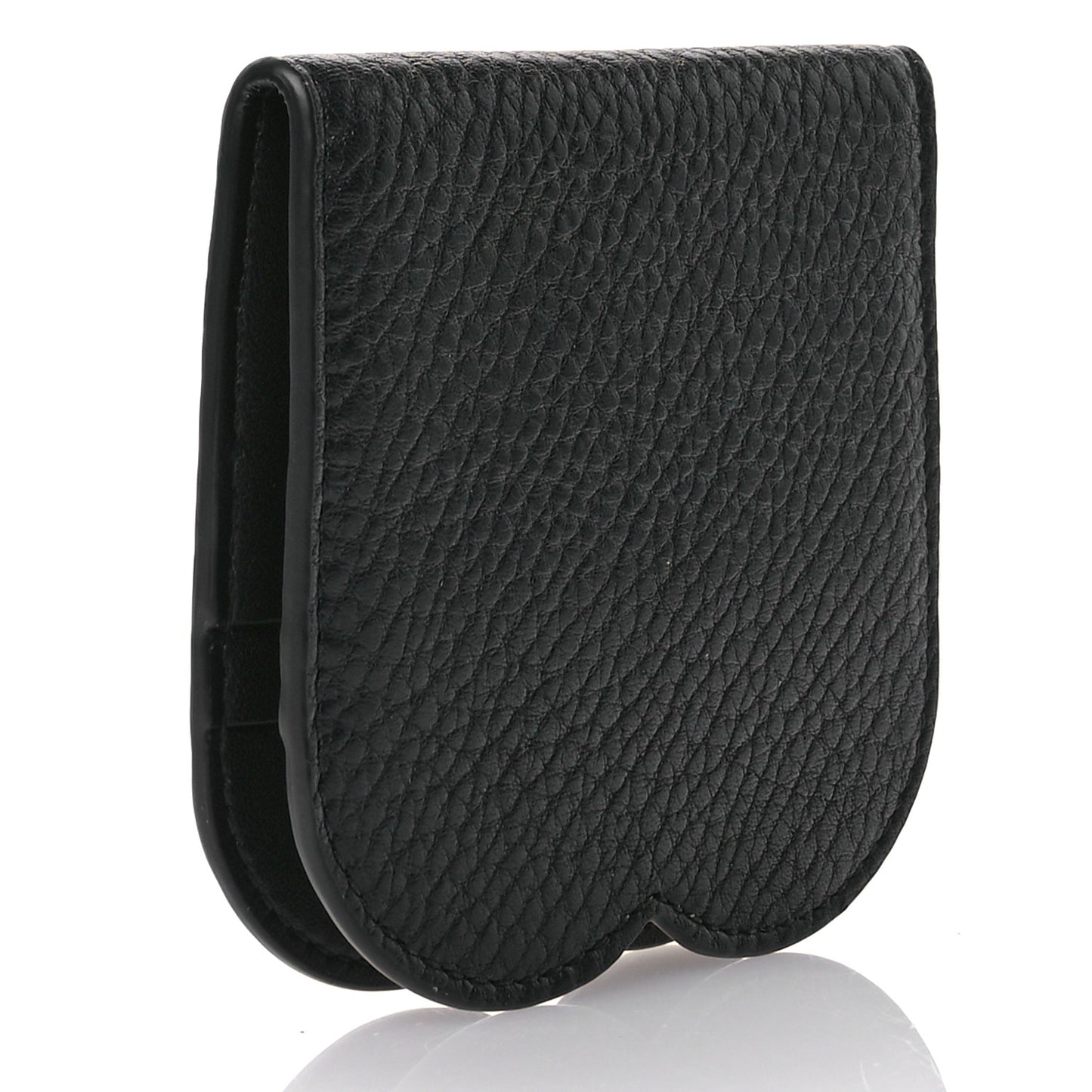 Grainy Calfskin Chess Card Case Black