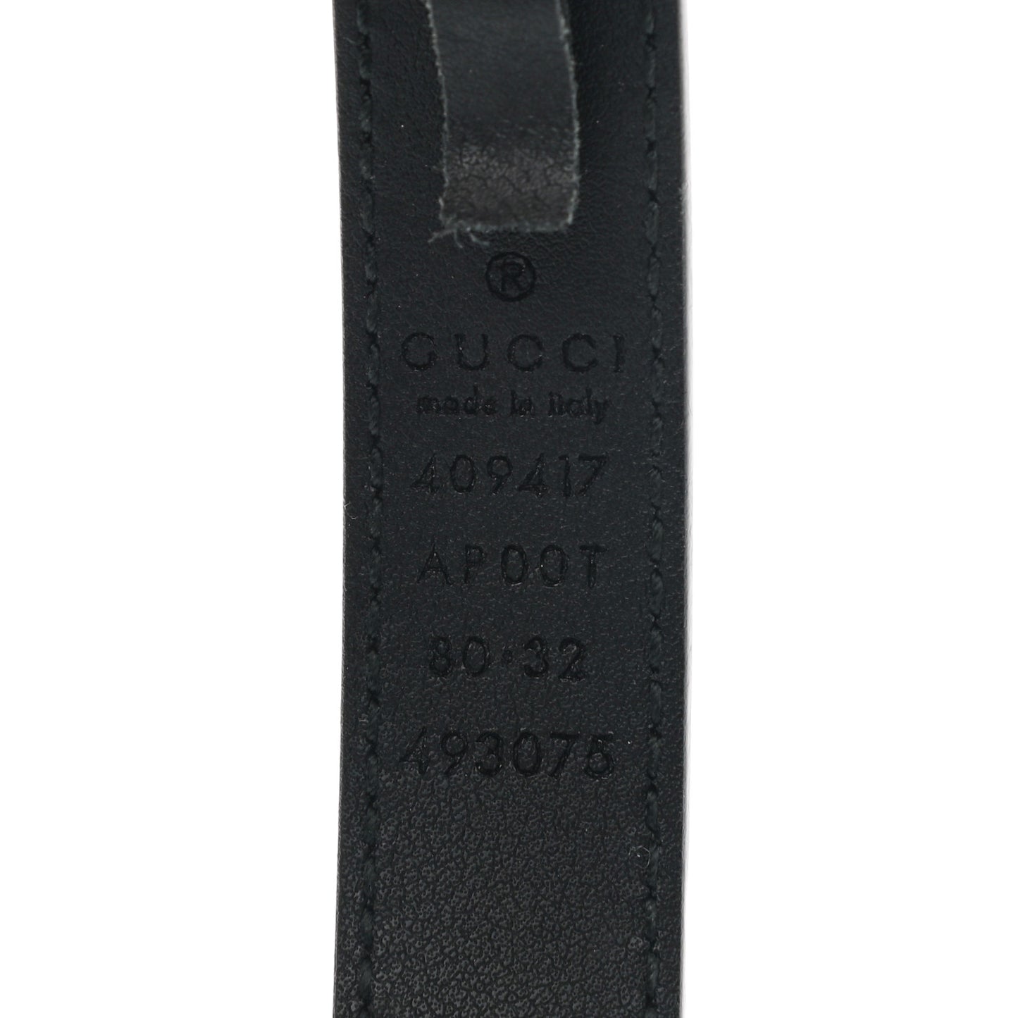 Calfskin Double G 20mm Belt 80 32 Black