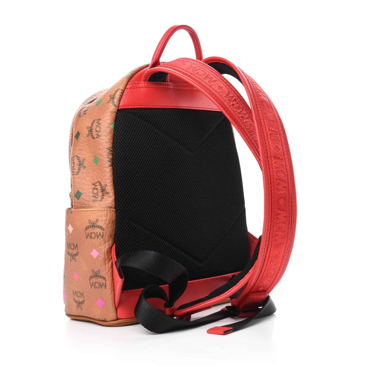 MCM Skyoptic Visetos Small Stark Backpack Spectrum Diamond Cognac 3 of 15