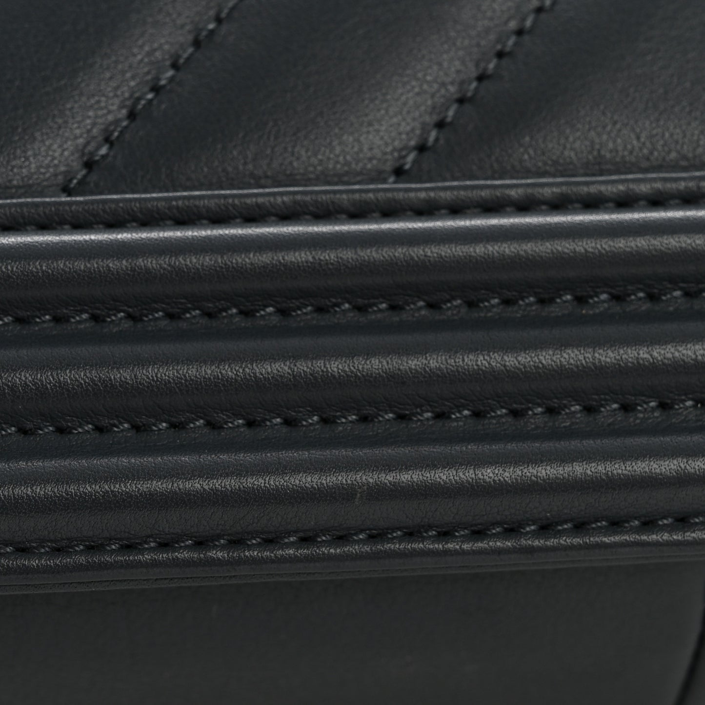 Calfskin Chevron Quilted New Medium Boy Flap Dark Navy Blue