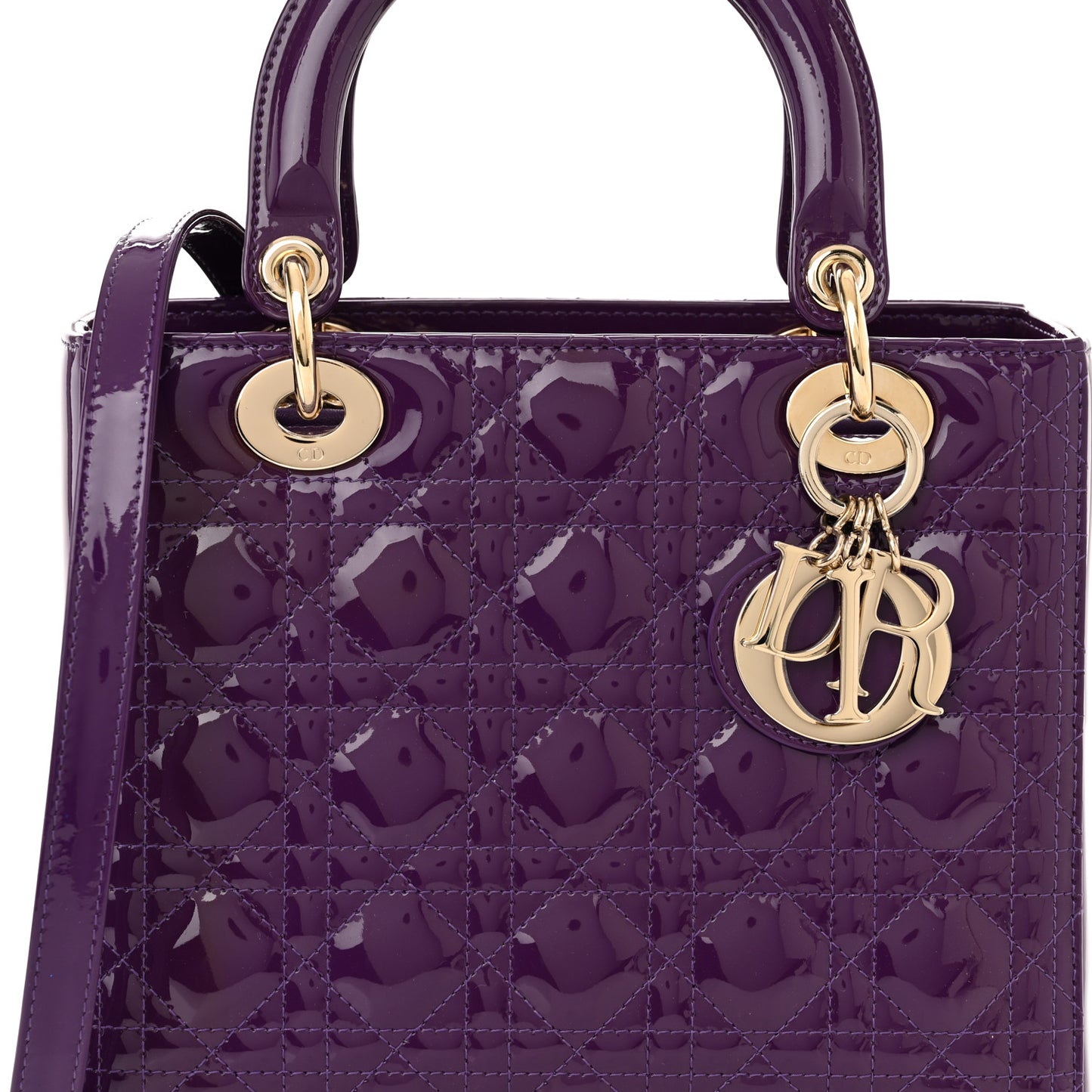 Patent Cannage Medium Lady Dior Purple